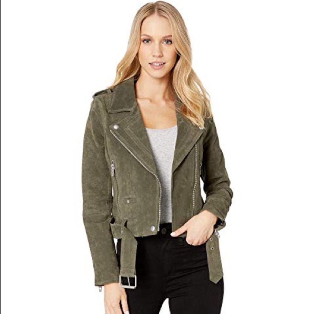 Blank NYC Herb green Moto jacket size small
